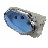 Módulo Tomada 20a   - Novara Azul Fosco Cromado